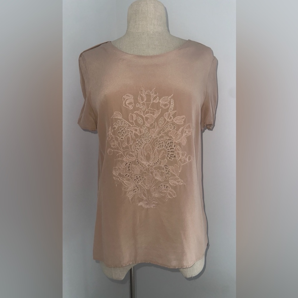 IKKS: Elegant pink Lace Embroidered Top